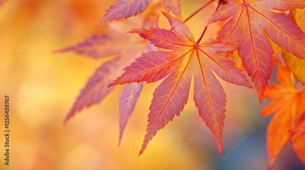 Autumn Park Scene with Orange Leaves, Natural Fall Backdrop Autumn Park Scene with Orange Leaves, Natural Fall Backdrop