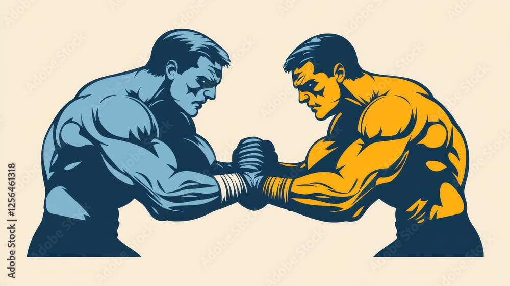 Fototapeta premium Logo vector arm wrestling. Arm wrestling battle fighters
