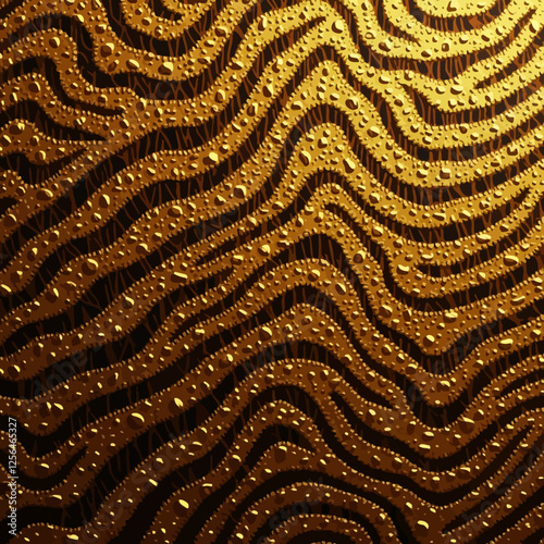 Luxury animal skin background featuring a golden zebra skin pattern and gold tiger skin texture. Elegant golden animal print design, ideal for premium designs, luxury projects, or fashion materials.