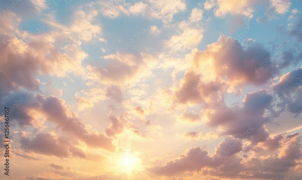 The sky is filled with clouds and the sun is shining brightly The sky is filled with clouds and the sun is shining brightly