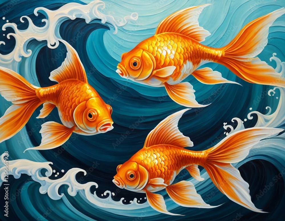 Fototapeta premium goldfish in water