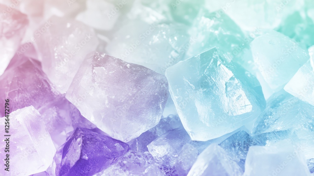 Pastel Colored Crystal Clusters Close Up View Pastel Colored Crystal Clusters Close Up View