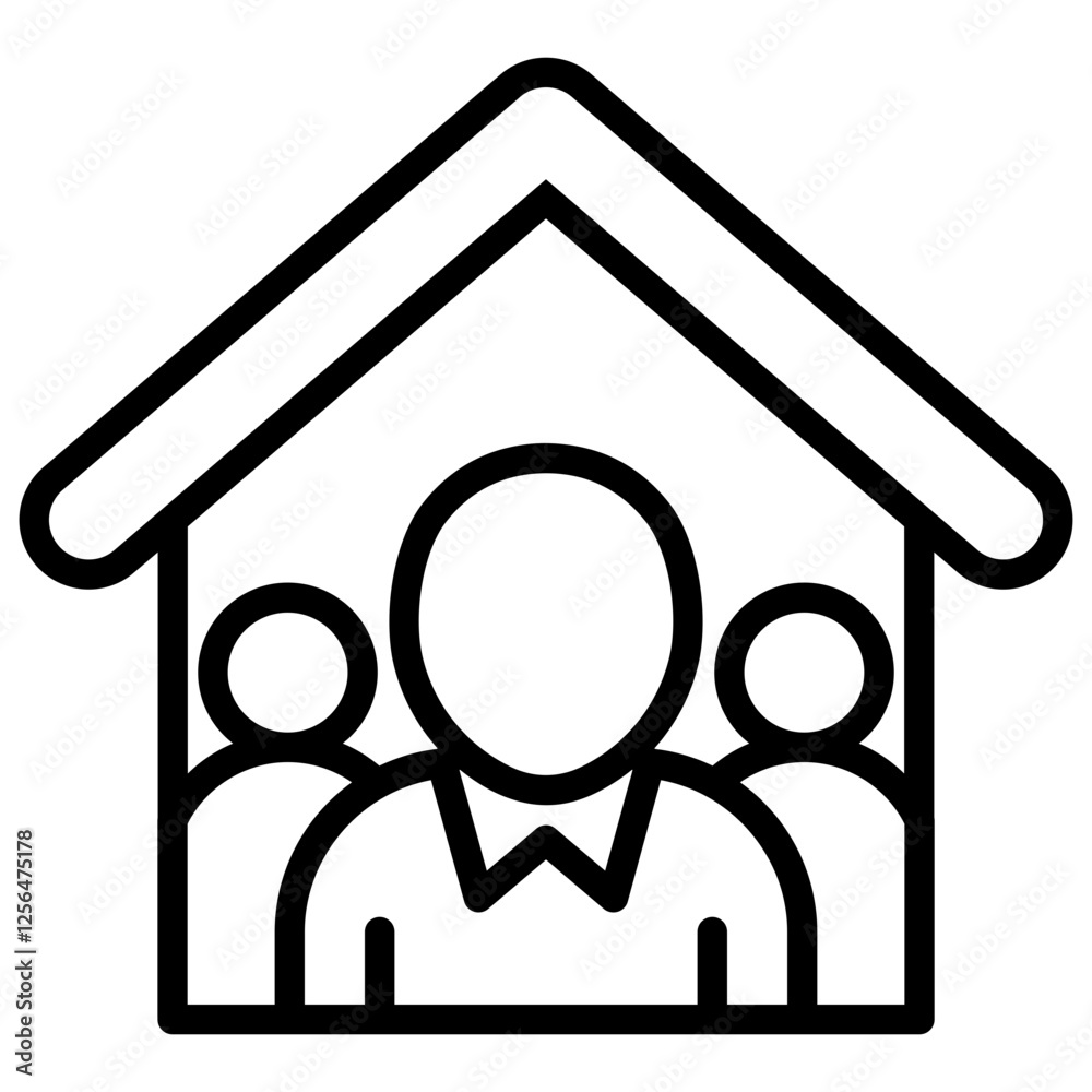 Home Togetherness Line Icon Design Vector Illustration Home Togetherness Line Icon Design Vector Illustration