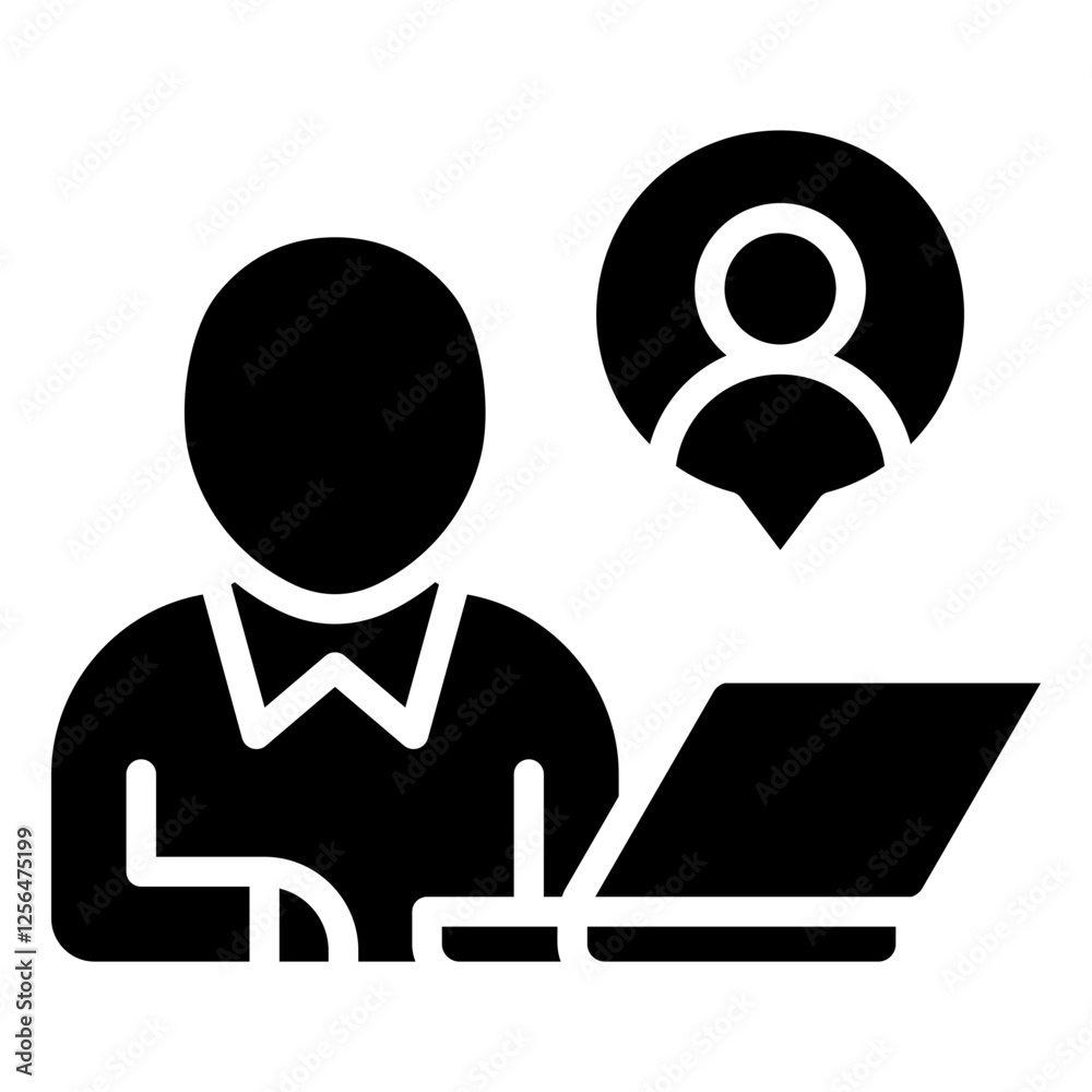 Online Togetherness Glyph Icon Design Vector Illustration Online Togetherness Glyph Icon Design Vector Illustration