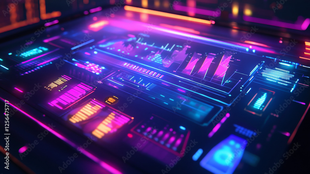 Fototapeta premium Holographic Grades Tracker: Elevate education visuals with this vector illustration a holographic grade checklist, symbolizing a modern approach to academic assessment.