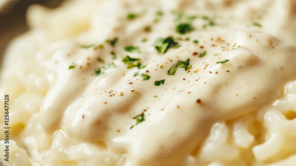 Close-up of rice with creamy garlic parmesan sauce. Featuring a rich garlic parmesan sauce drizzled over rice. Emphasizing a comforting, cheesy dish. Ideal for garlic recipes. Close-up of rice with creamy garlic parmesan sauce. Featuring a rich garlic parmesan sauce drizzled over rice. Emphasizing a comforting, cheesy dish. Ideal for garlic recipes.