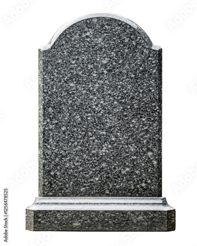 Gray stone headstone with a white trim photo