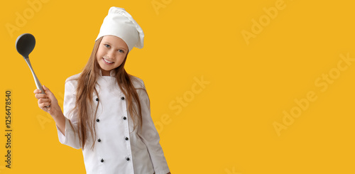 Cute little happy chef with...