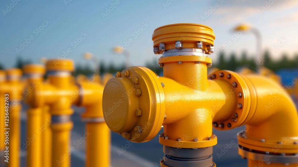 Futuristic 3D Rendering of High-Quality Gas Station Pumping Equipment with Fuel Nozzles in Industry Standard Quality Futuristic 3D Rendering of High-Quality Gas Station Pumping Equipment with Fuel Nozzles in Industry Standard Quality