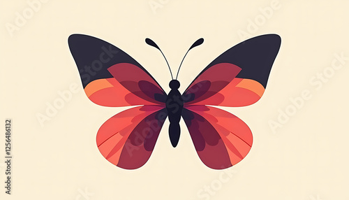 Wallpaper Mural Colorful butterfly illustration on a light background Torontodigital.ca