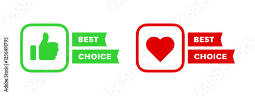 Best choice signs set. Best choice vector badges