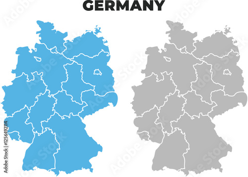 Germany simple maps flat illustration