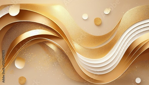 Gilded Harmony Abstract Golden Flow