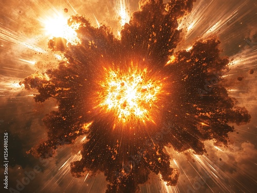 Fiery cosmic vortex in deep space, swirling plasma and glowing embers, a massive energy explosion, red and orange tones, ultra-realistic, cinematic lighting, breathtaking nebula formation.