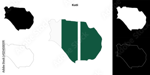 Kotli blank outline map set