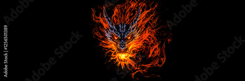 dragon head fire face breathing burning power
