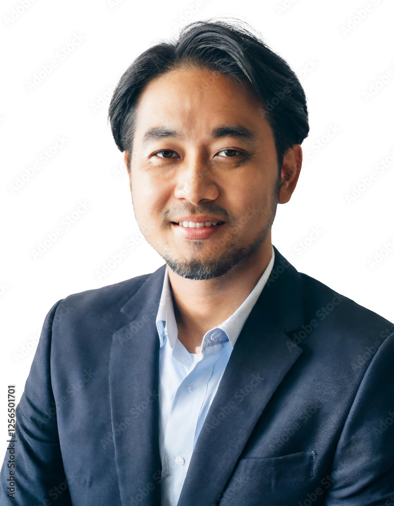 Portrait of only one Man. White Background. Portrait of only one Man. White Background.