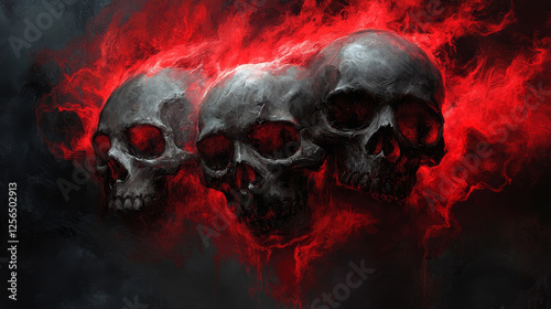 Danger skulls as a tattoo or evil concept. Rasterized version also available in gallery