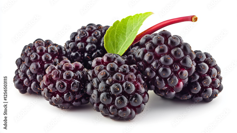 Cartoon autumn berries, cluster of ripe and glossy chokeberry. Isolated vector vibrant dark purple round Aronia melanocarpa berries with green leaves attached to a thin red stem. Natural seasonal food Cartoon autumn berries, cluster of ripe and glossy chokeberry. Isolated vector vibrant dark purple round Aronia melanocarpa berries with green leaves attached to a thin red stem. Natural seasonal food