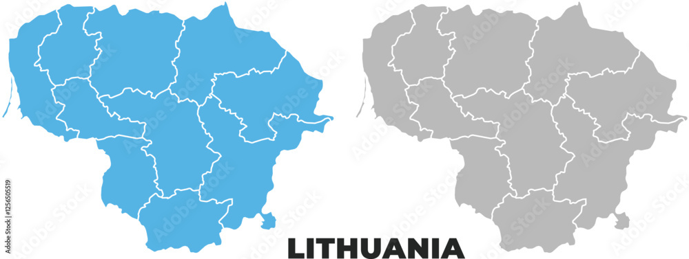 Lithuania simple maps flat illustration Lithuania simple maps flat illustration