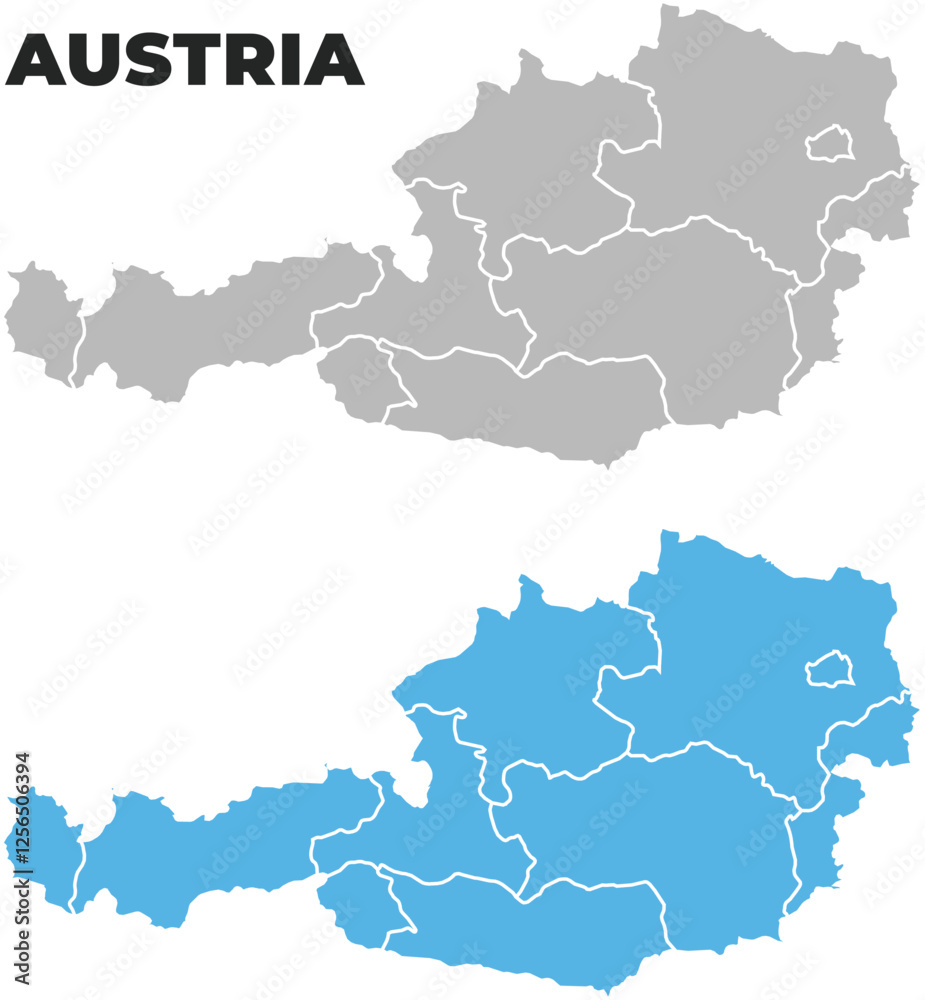 Obraz premium Austria simple maps flat illustration