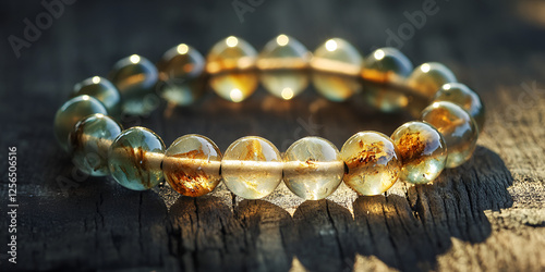 Handmade Glass Bead Bracelet in Warm Light