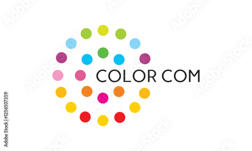 Color dots circle logo design showcases dynamic creativity and vibrant artistry with a stylish, structured brand identity corporate image editable vector.