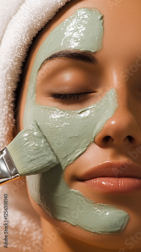 Woman enjoying a rejuvenating facial mask treatment