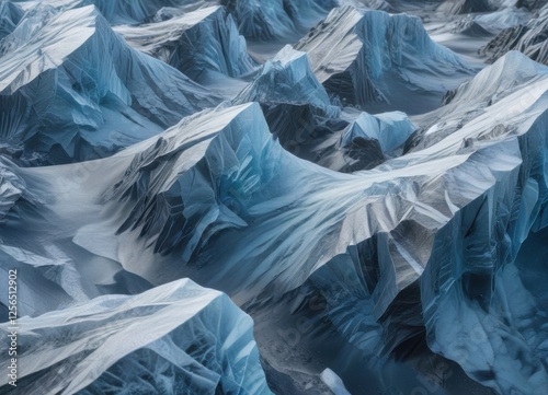 Wallpaper Mural Glacial ice with intricate blue frost patterns, texture, snowflakes Torontodigital.ca