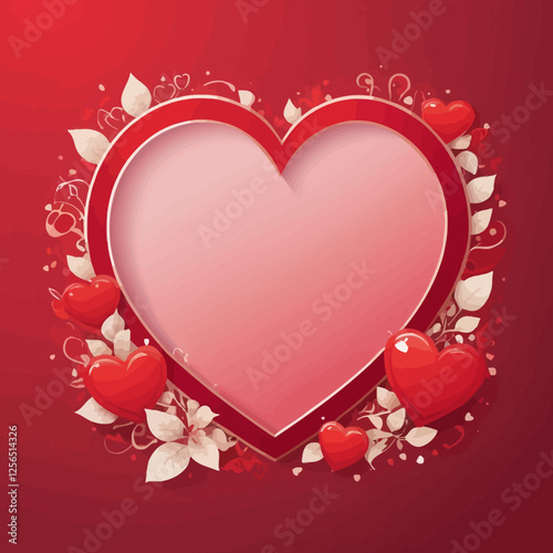 A glowing red heart with a bold frame on a dark background, creating a striking and passionate design. Perfect for dramatic love themes and wedding decor.
