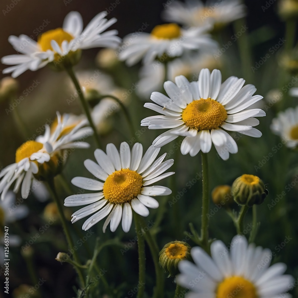 Vibrant Daisy Bloom Close Up in Fresh Garden with Beautiful Scenery and Tranquil Nature Vibrant Daisy Bloom Close Up in Fresh Garden with Beautiful Scenery and Tranquil Nature