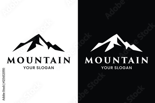 Mountain Siluet With Black Color Logo Design Template