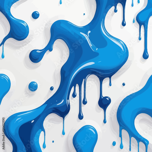A vivid and artistic splash of blue liquid with a glossy dripping effect. A modern and creative fluid art design perfect for high-quality visuals.
