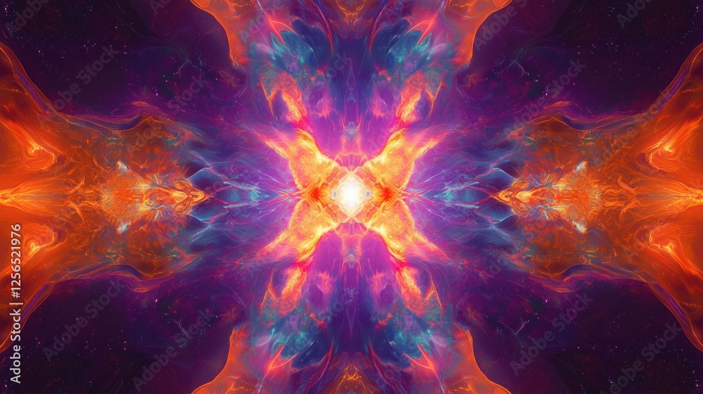 Fototapeta premium A Galactic Kaleidoscope of Swirling Colors and Luminous Nebulae