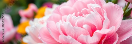 Pink peony flowers in full bloom creating a beautiful and vibrant background, nature, pastel