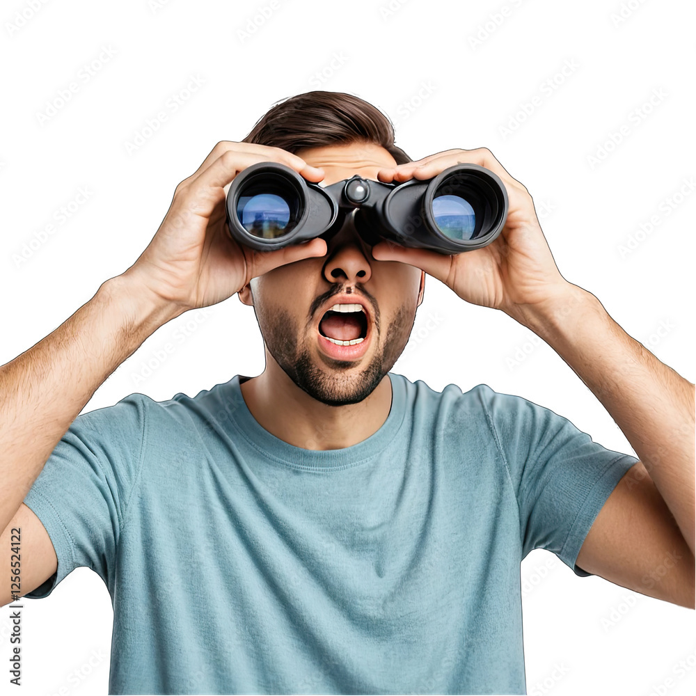 man with binoculars man with binoculars