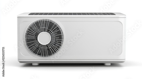 Air conditioning icon, conditioners and split systems vector emblem. Home air conditioners, cleaning and cooling ventilation appliances, air purifiers or ionizer for rooms with HEPA filters photo