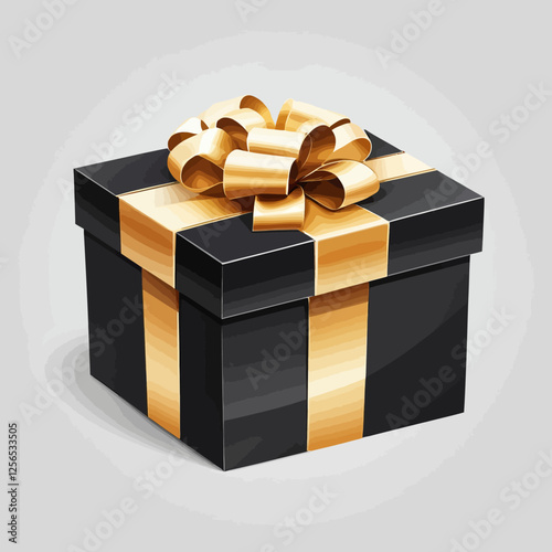 Luxury black gift box with a golden ribbon, symbolizing prestige and exclusivity. Ideal for premium gifting and elegant celebrations.