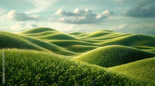 Serene Rolling Hills under a Cloudy Sky