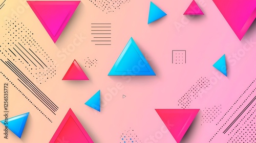 Free Download Abstract Pink Background With Colorful Triangles - GFXLoad
