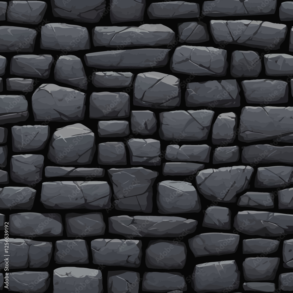 Seamless old black and gray brick texture with a detailed hand-drawn painting style. Perfect for vintage, architectural, and industrial design projects. Seamless old black and gray brick texture with a detailed hand-drawn painting style. Perfect for vintage, architectural, and industrial design projects.