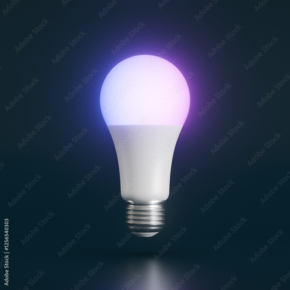 Light Bulb with RGB Light Glowing in the Dark. Light Bulb with RGB Light Glowing in the Dark.