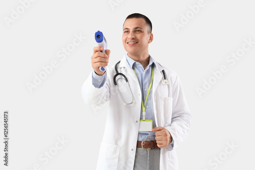 Handsome doctor with infrar...