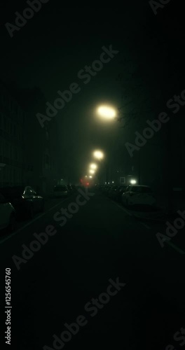 empty street on a foggy night