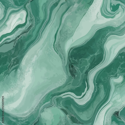 Jade Green Marble Texture: Swirling patterns of jade green and off-white create a luxurious and elegant marble texture, perfect for design projects requiring a touch of sophistication.