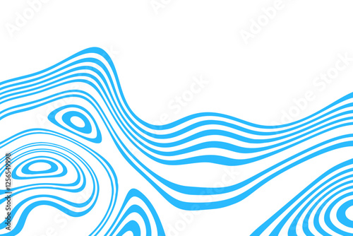 Abstract horizontal background with blue waves. Eps 10