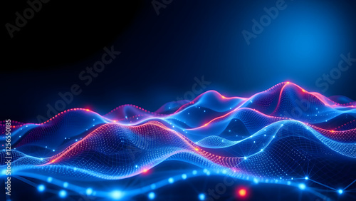 Fractal light waves create a dynamic blue pattern