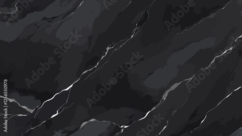 Black Marble Texture: An abstract seamless pattern with a sleek and sophisticated black marble texture, featuring intricate veins of white and gray.