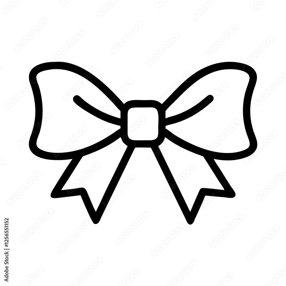 Bow ribbon outline icon for decoration and gift wrapping Bow ribbon outline icon for decoration and gift wrapping