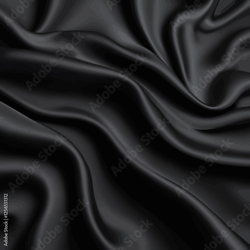Elegant Black Silk: Capturing the luxurious drape and subtle sheen of black silk, this image evokes sophistication and sensuality. Featuring the fabric's flowing folds.